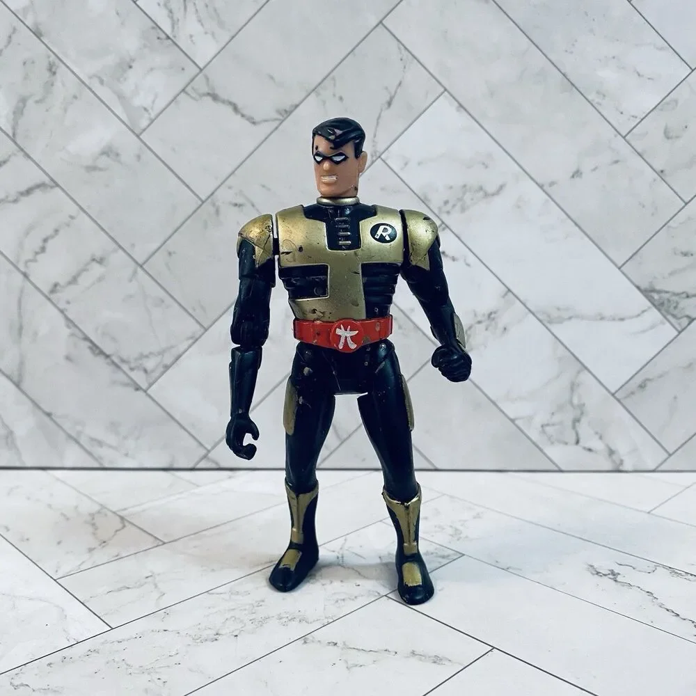 Vintage Kenner 1993 DC Comics Robin Action Figure Black And Gold Suit